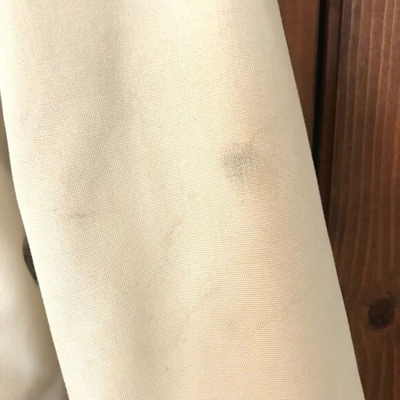 Vintage Herman Kay Cream Block Button Long Utility Trench Coat Lined O-Kay S/M - Picture 9 of 12